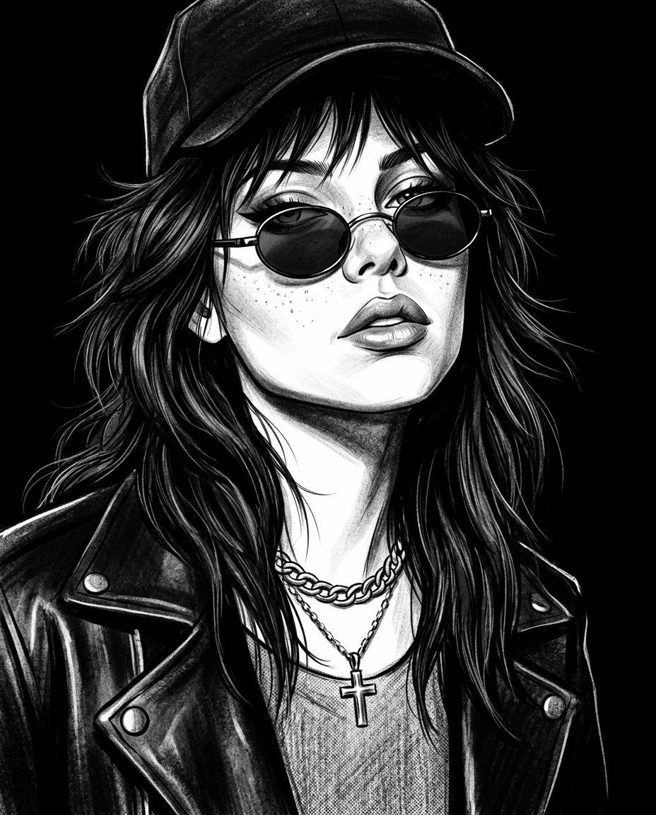After result for Monochrome Illustrated Portrait
