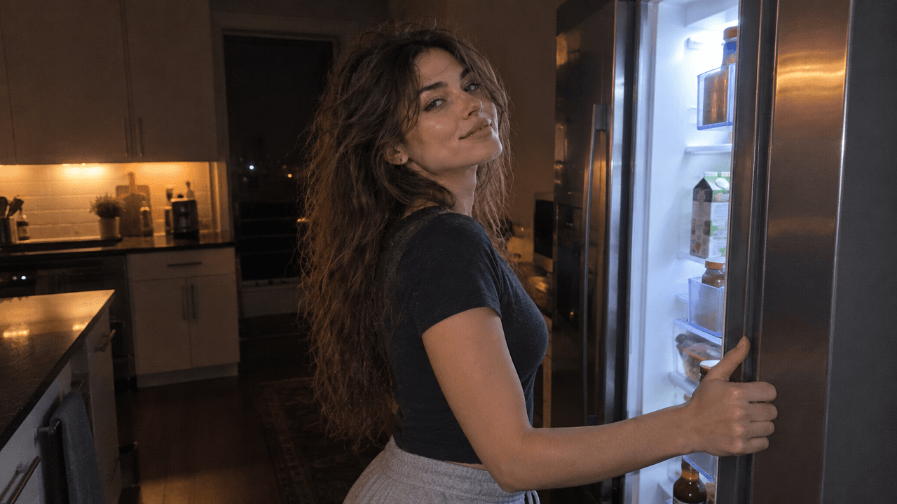 Late-Night Refrigerator Candid, a real GPT Image 2.5 · Flare result