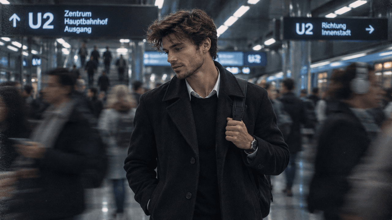 Motion-Blur Metro Portrait, a real GPT Image 2.5 · Sunburst result