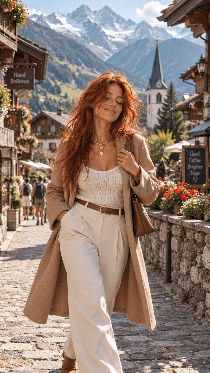 Red-Hair Alpine Editorial, a real GPT Image 2.5 · Sunburst result