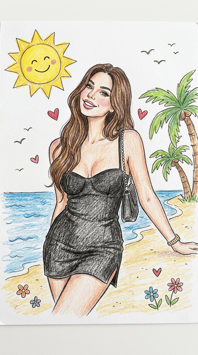 After result for Beach Colored-Pencil Portrait