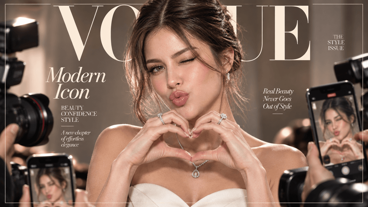Camera-Flash Fashion Cover, a real GPT Image 2.5 · Flare result
