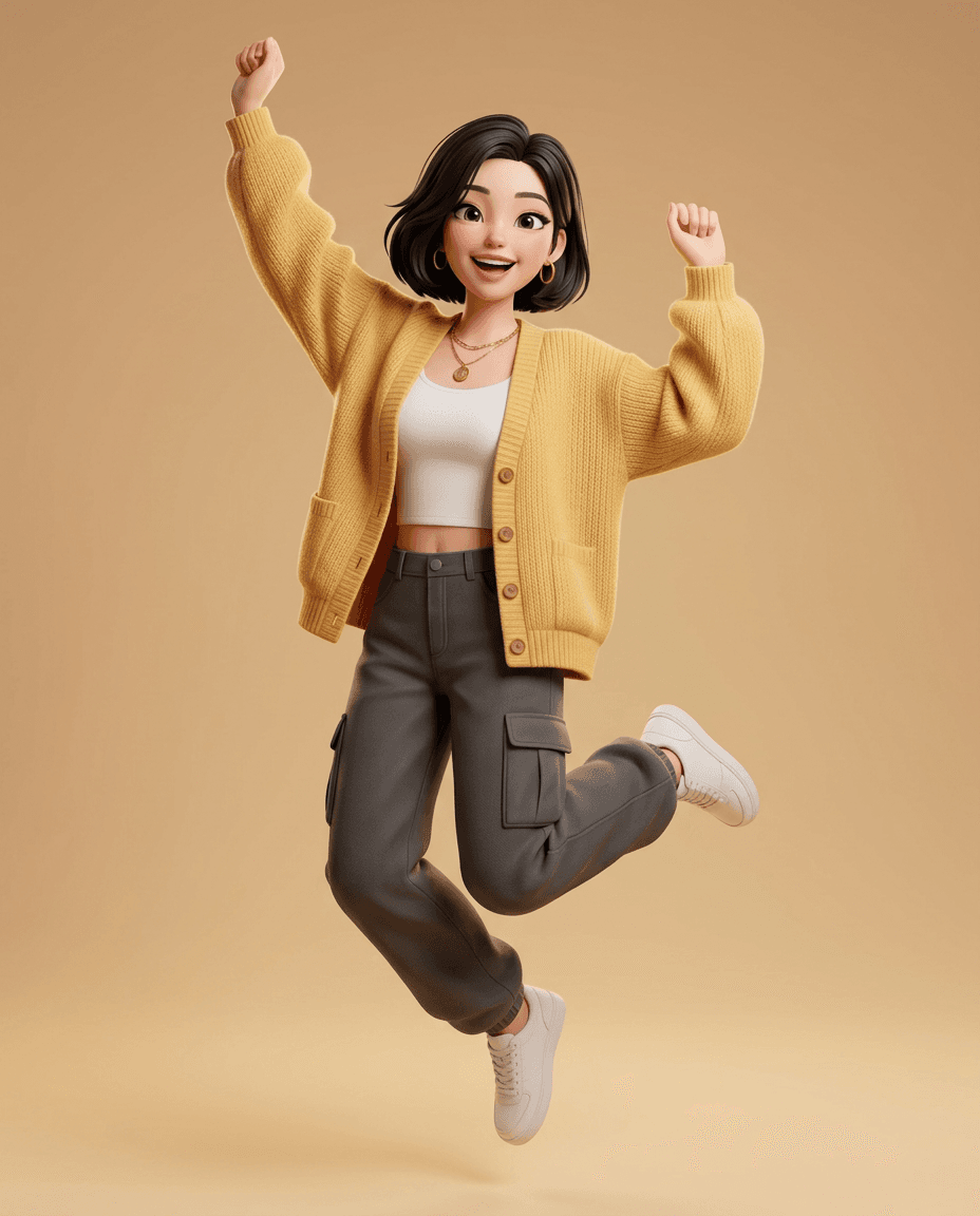 After result for Dynamic 3D Character Pose